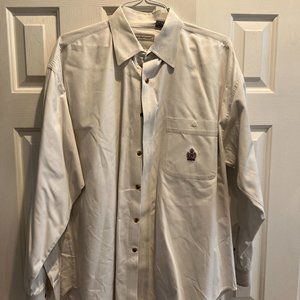 Vintage Bugle Boy Company Men's White Cotton Dress Shirt Sz XL